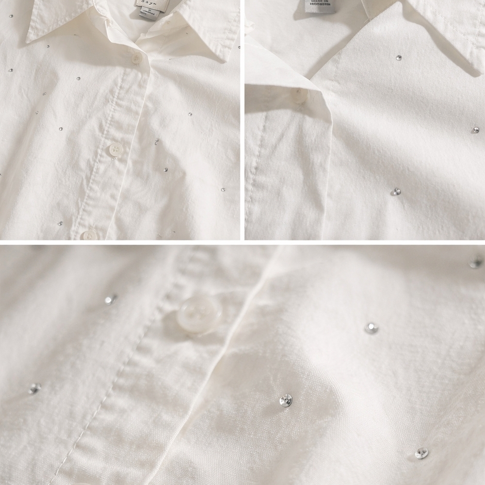 A New Day White Eyelet Button-Down Blouse - Picture 2 of 3